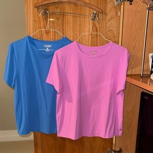 BUNDLE! Set of 2 Lilly Pulitzer Luxletic Pink and Blue Tops NWOT